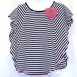 NICOLE MILLER BUTTERFLY STRIPED TOP